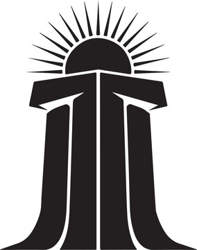 Statue of Liberty Icon Black and White Vector Graphic