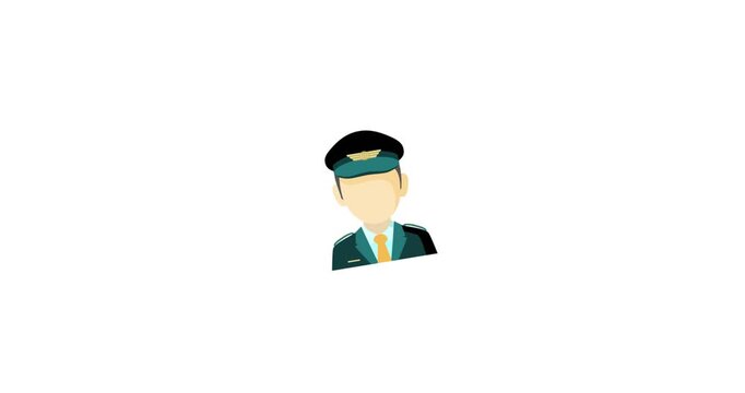 Pilot Aviator Flight Captain Animation