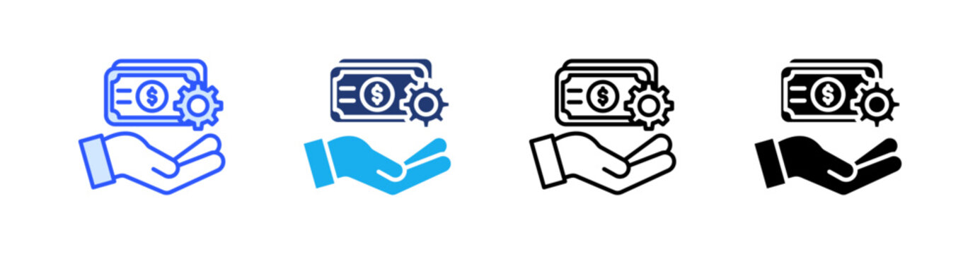 Service Charge Multiple Style Icon Set Vector 