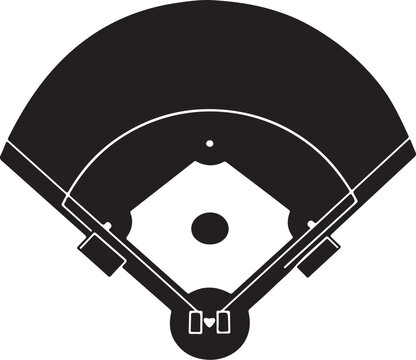 Baseball Field Layout from Above Perspective View Illustration