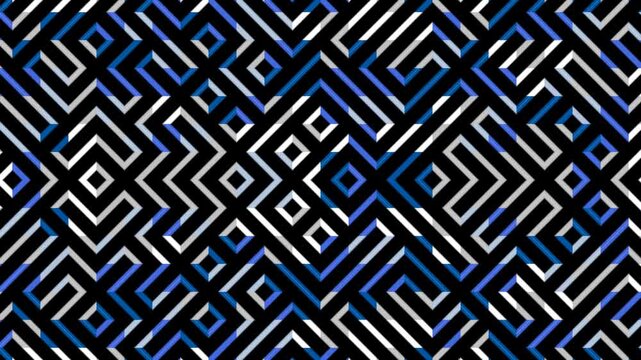 Abstract Geometric Pattern Black and White Labyrinth Design.