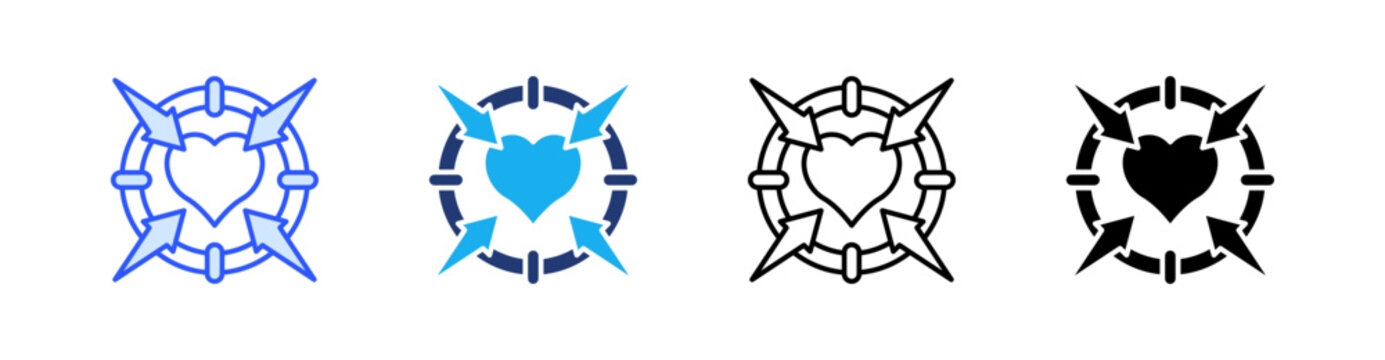 Impact Multiple Style Icon Set Vector 