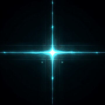 Abstract blue neon light glowing in the dark, simple geometric wallpaper. Minimalist 3d illustration