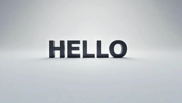 Greeting displayed prominently on a minimalist background viewed from a straightforward perspective