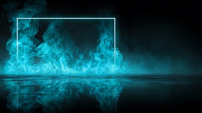 A background with blue flames burning along the left and right sides of the screen.