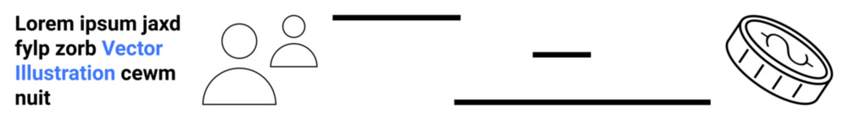 Obraz premium Financial transactions, communication, business, concepts, value exchange, teamwork. Two user icons connected by lines and a coin symbol. Financial transactions and communication ideas