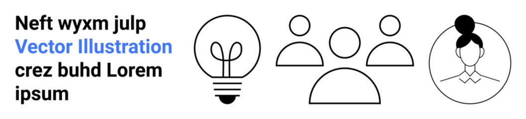 Innovation, teamwork, identity, education, creativity, branding. Light bulb, group of people and a single profile. Innovation and teamwork concepts for education and creativity © robu_s