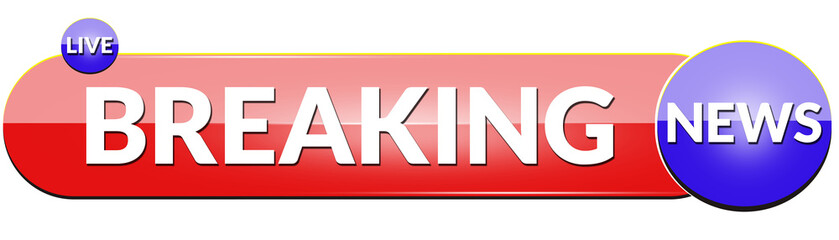 Fototapeta premium Live Breaking News Alert Banner with Red Broadcast Graphics
