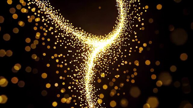 Golden particle flow background material, golden particle light effect convergence