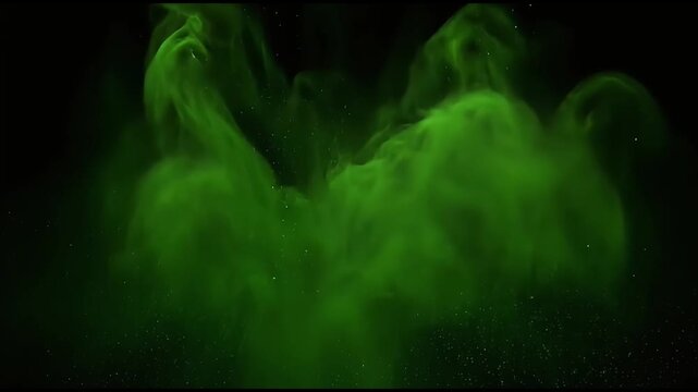 Saint Patrick's Day Celebration with Green Smoke Clouds in Dark Environment