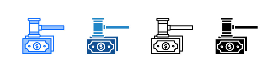 Fototapeta premium Tax Evasion Multiple Style Icon Set 