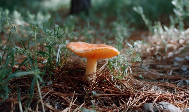  single orange n&iacute;scalo mushroom (lactarius deliciosus)