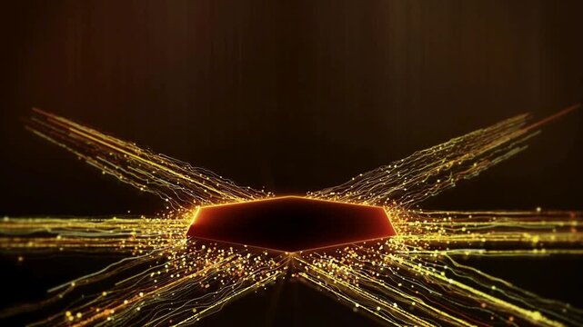 visualizing digital impact when computer starting or booting. data flow in computer motherboard animation. Concept of digital communication, cloud computing.