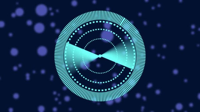 Radar screen loop with scanning beam circular grid. Radar scanning technology background., Animated radar icon animation, Radar screen animation.