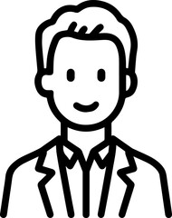 Obraz premium Hand Drawn Professional Doctor Wearing a Stethoscope Black and White Avatar Illustration in Minimal Line Art Style Design