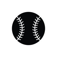 Black baseball with white stitching sports