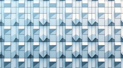 Modern Abstract Geometric Pattern of Blue and White Facade Design