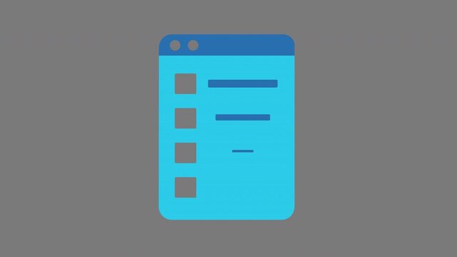 Digital document list and data records icon loop animation