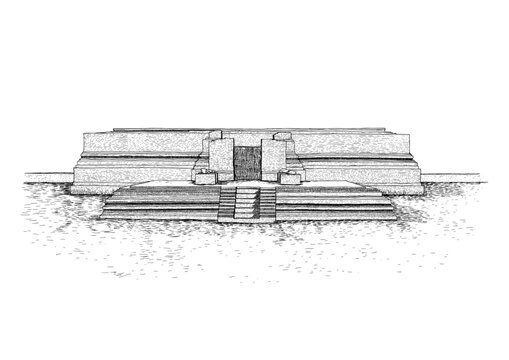 Candi Kedaton Ruins Illustration &ndash; Muaro Jambi Historical Temple Vector Art