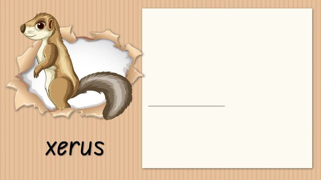 Educational Alphabet Animation for Letter X with Xerus Ground Squirrel