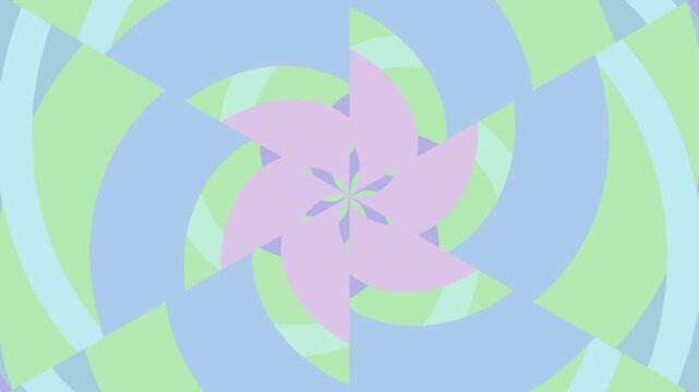 Abstract pastel colored geometric pattern with floral design.