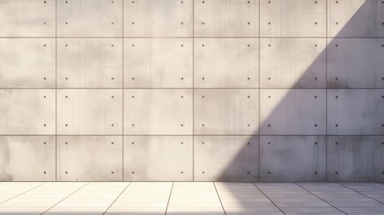Elegant Concrete Wall with Shadows and Light in Minimalist Style