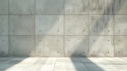 Concrete Wall with Texture and Shadows in Minimalist Design Setting