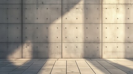 Textured Concrete Wall with Shadows and Unique Surface Detail