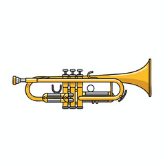 Obraz premium Colorful Musical Instrument Bright Brass and Gold Trumpet for Music Photography