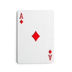 Obraz premium An isolated Ace of Diamonds card featuring bright red pips and a clean layout for gaming or design.