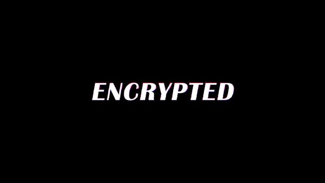 Encrypted Glitch Animation 4K &ndash; Cyber Security Data Encryption Effect, Digital Encryption Glitch Background for Technology Videos, Cyber Security Code Glitch Animation.