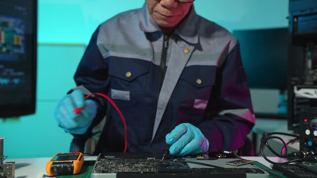 Repairing and upgrade electronic, computer hardware and technology concept.