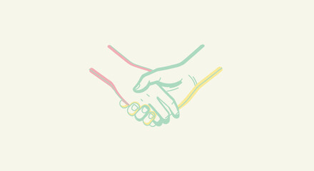 Obraz premium Hand Drawn Illustration of Handshake Gesture.