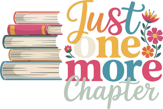 Just One More Chapter Book Lover Illustration