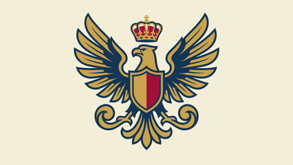 Obraz premium Royal Eagle Crest Emblem Logo Design | Heraldic Symbol for Prestige Brands