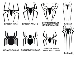 Set of 8 Spider-Man superhero icons vector © sk