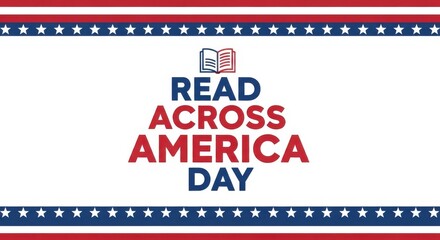 Obraz premium Read across america day celebration with patriotic border and text