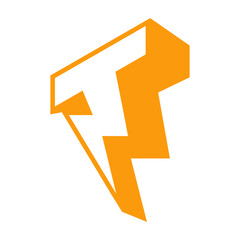 Initial letter T icon design