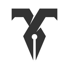 Initial letter T icon design