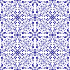 Fototapeta premium seamless blue pattern, wallpaper, ceramic, tile, repeat, blue