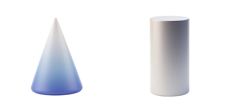 3D Minimal Cone Gradient Shape Smooth Abstract Geometry Isolated Transparent PNG for Modern Design Branding Asset