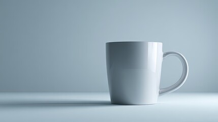 Obraz premium White Mug On Light Gray Background