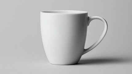 Simple White Mug On Gray Background