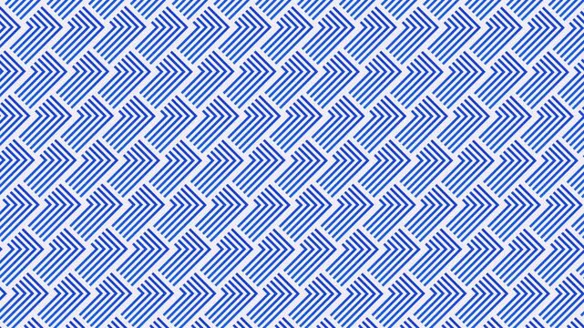 Blue and white geometric chevron stripe pattern loop background