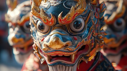 Fototapeta premium Masked Dancers Performing at a Tsechu Festival in Paro, Bhutan