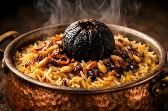 Authentic Emirati Machboos With Saffron Rice and Dried Lime