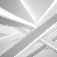 Abstract Modern Interior Design With White Beams And Lighting