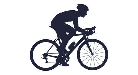 Fototapeta premium A dark silhouette of a cyclist intensely focused on road racing conveying speed and athleticism silhouette high quality