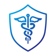 Pharmacy Symbol Shield Line Gradient Icon