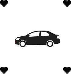 Fototapeta premium Black and white car icon set featuring various automobile and vehicle designs in a simple vector style